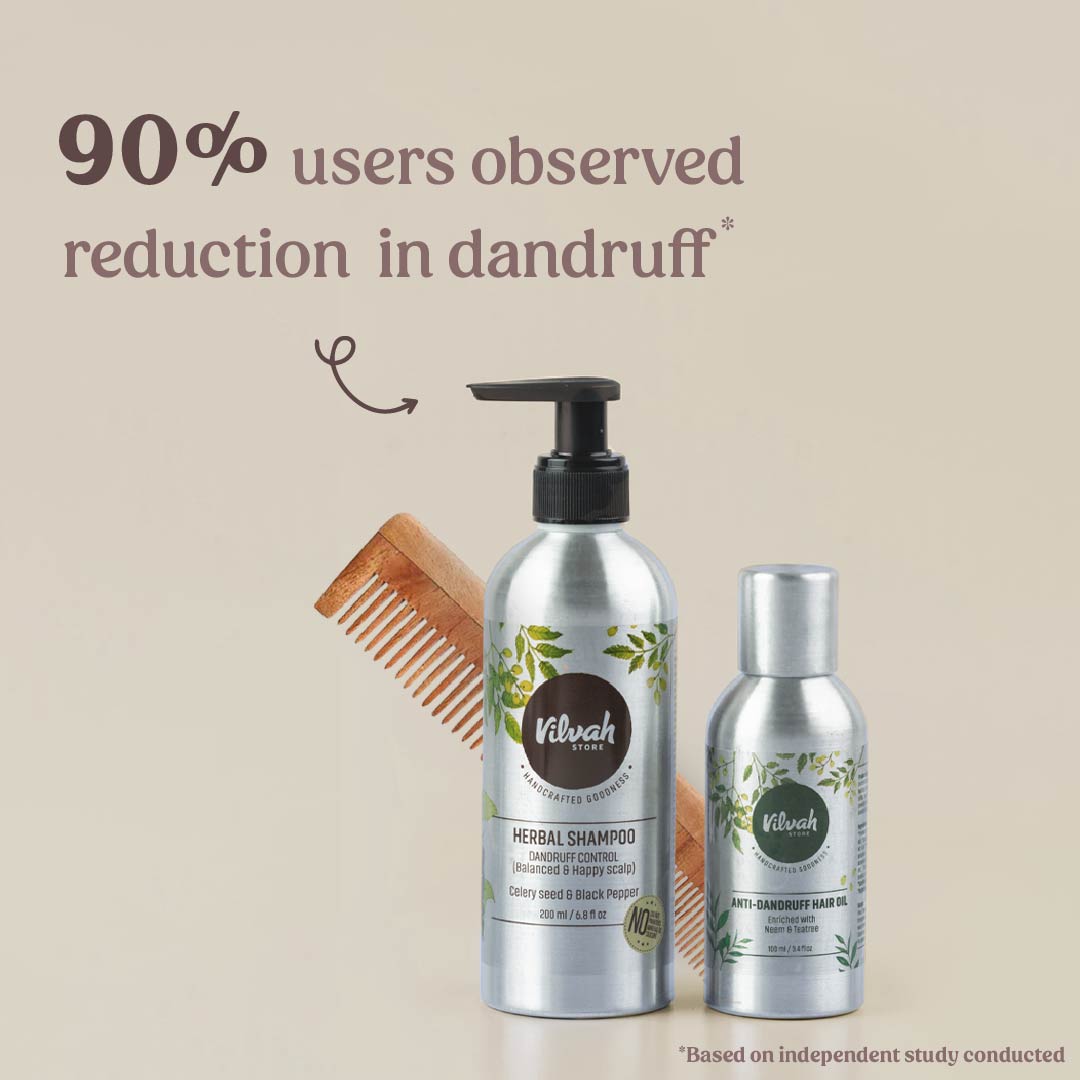 Vilvah's anti-dandruff combo usage