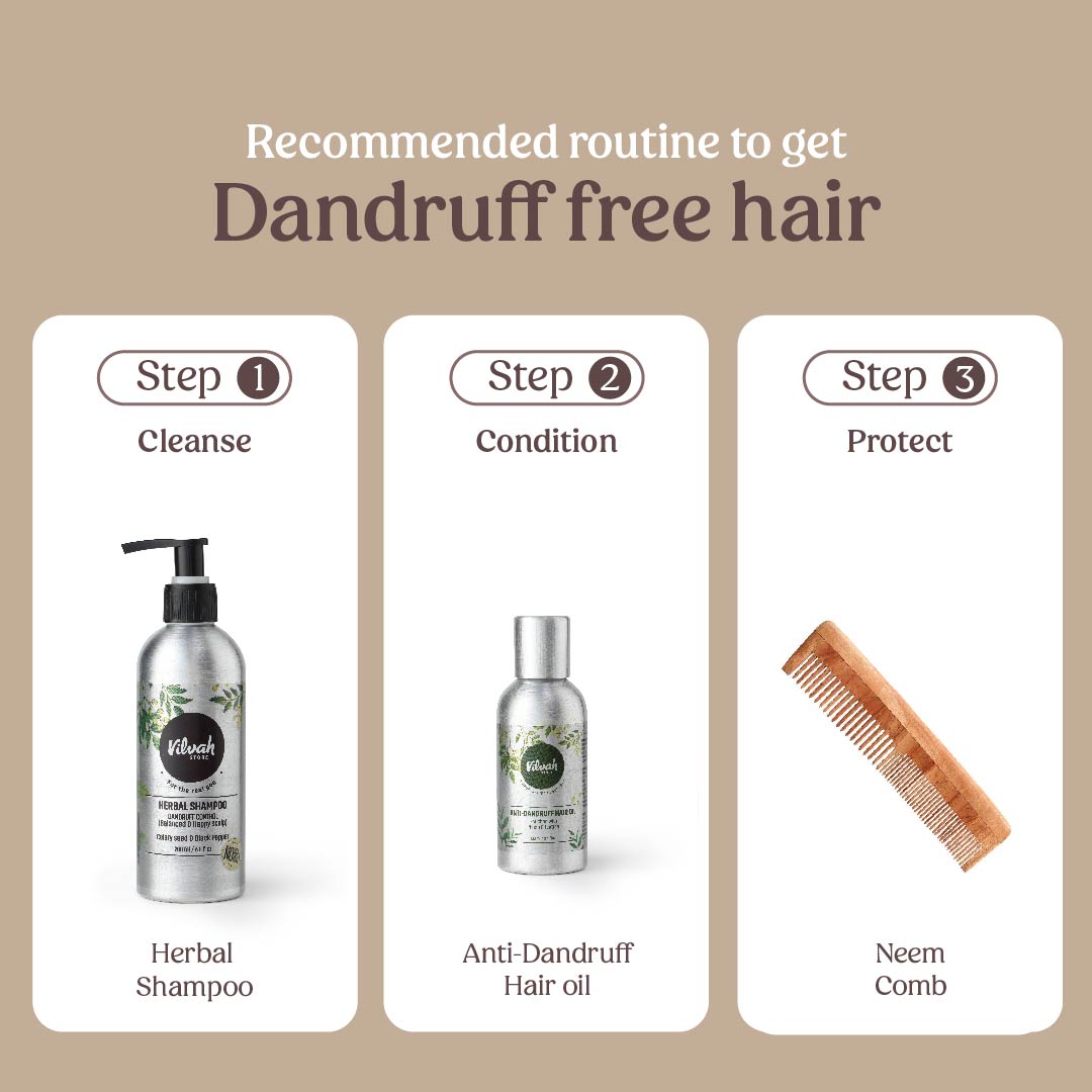 anti-dandruff routine for dandruff free hair - Vilvah