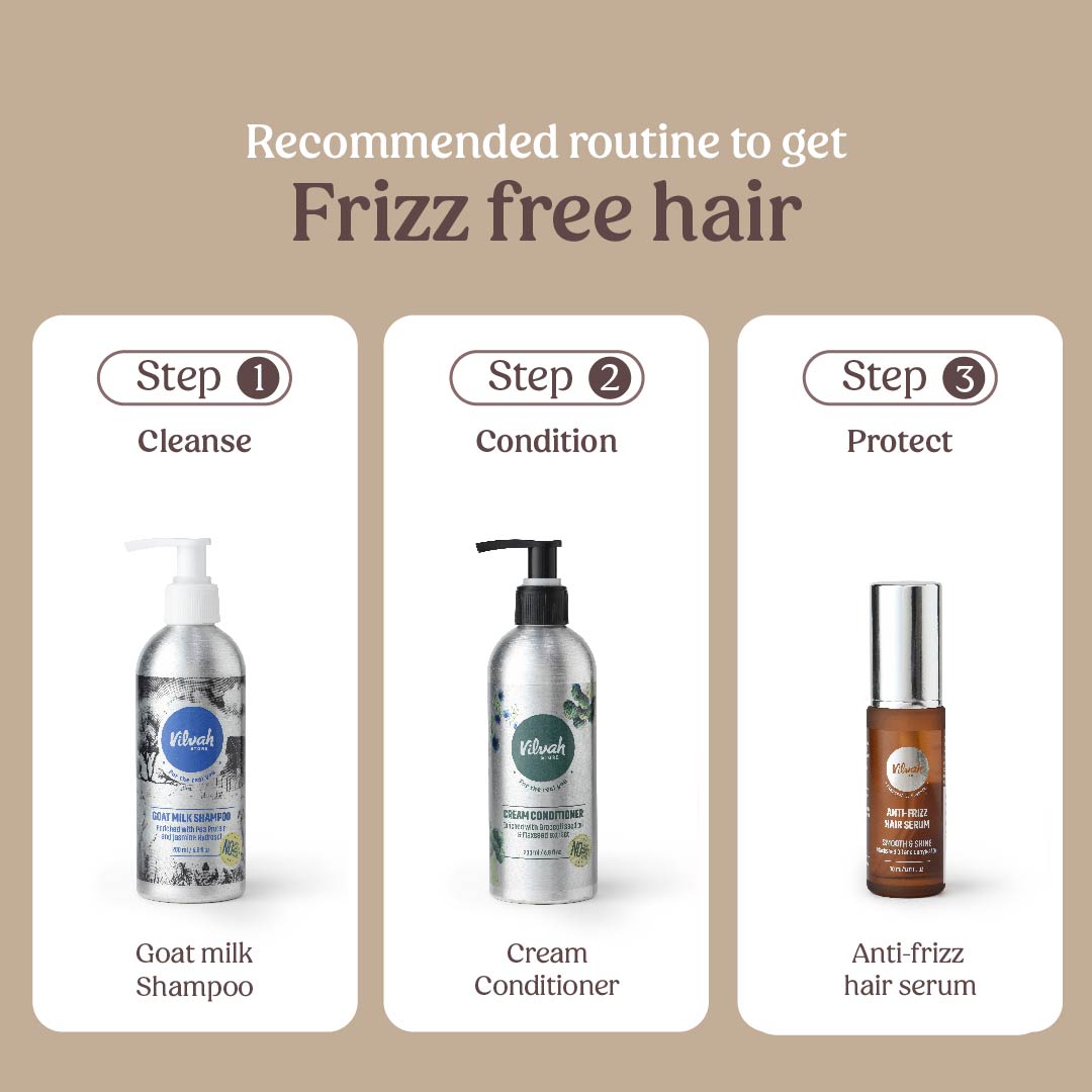frizz-free hair routine - Vilvah