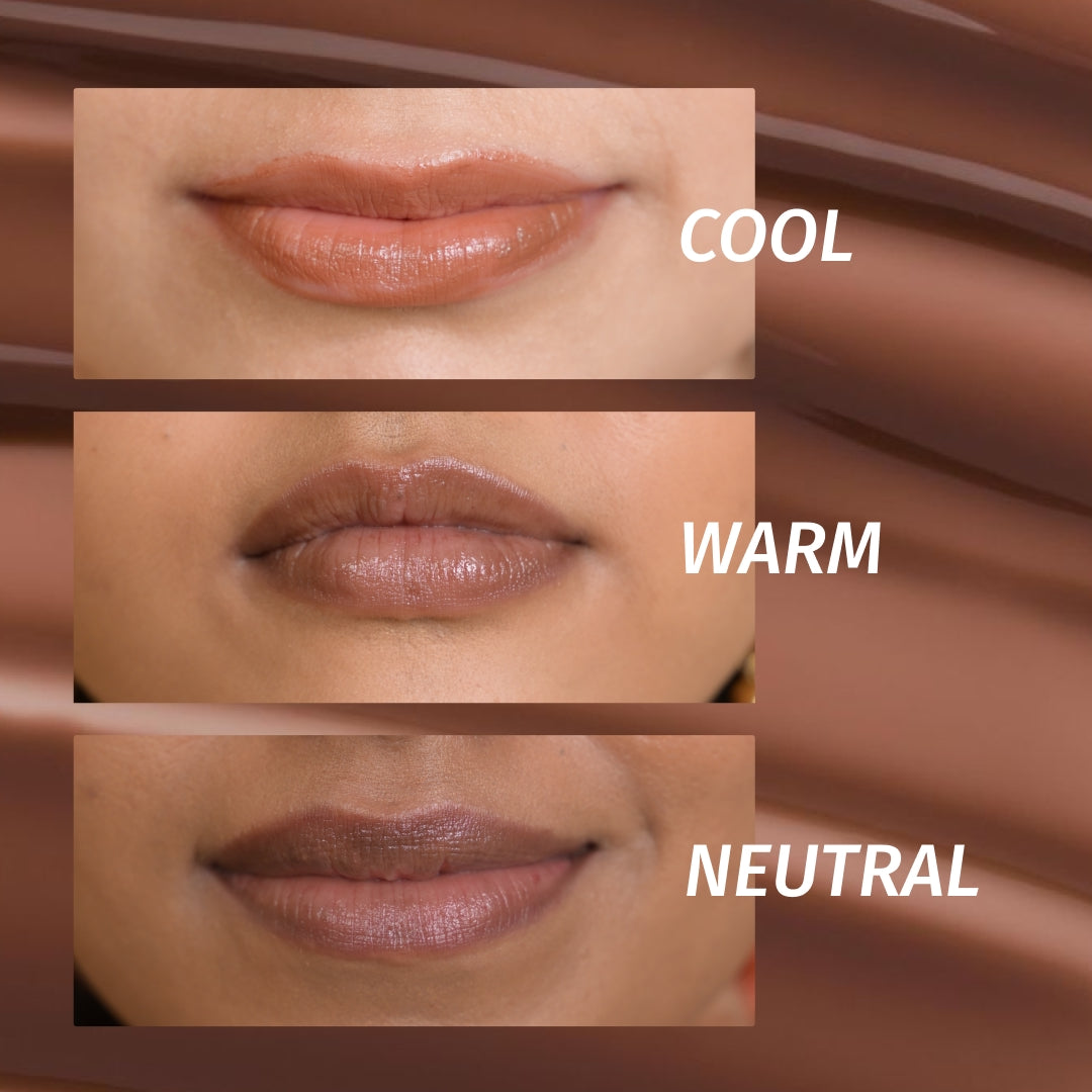 coffee lip balm swatches for cool, warm, and neutral undertones – Vilvah x Annapoorna.