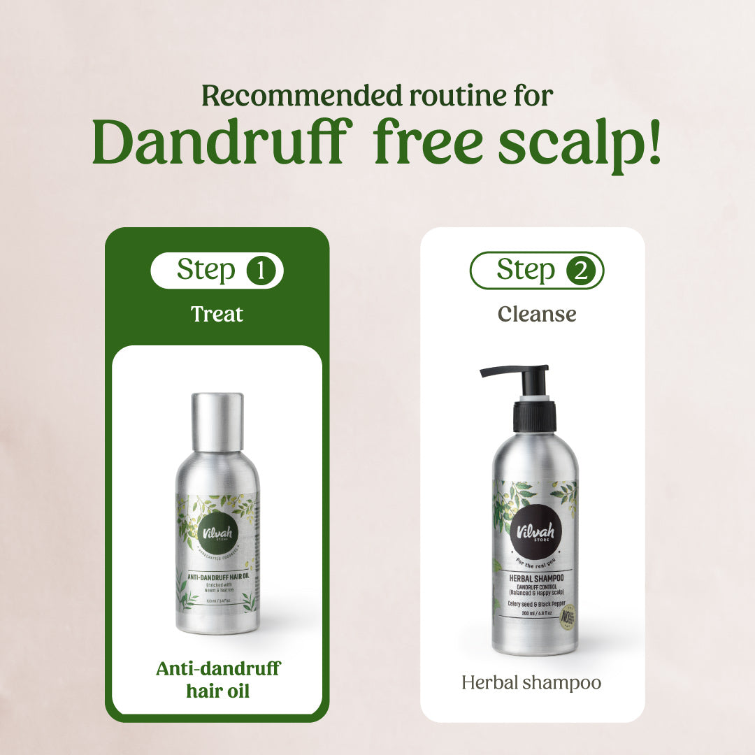 best routine for dandruff free scalp - Vilvah