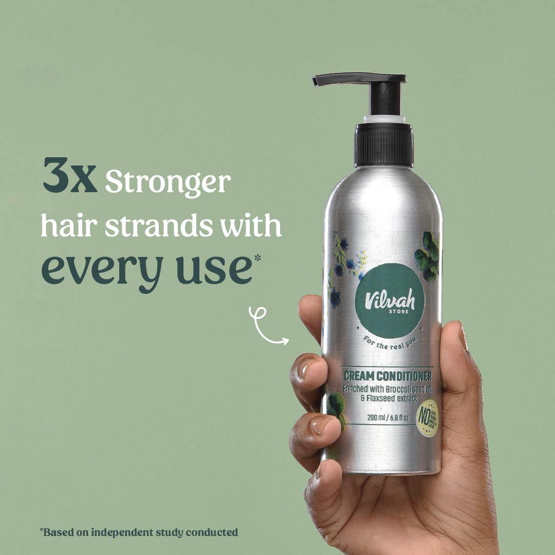 Vilvah's cream conditioner usage