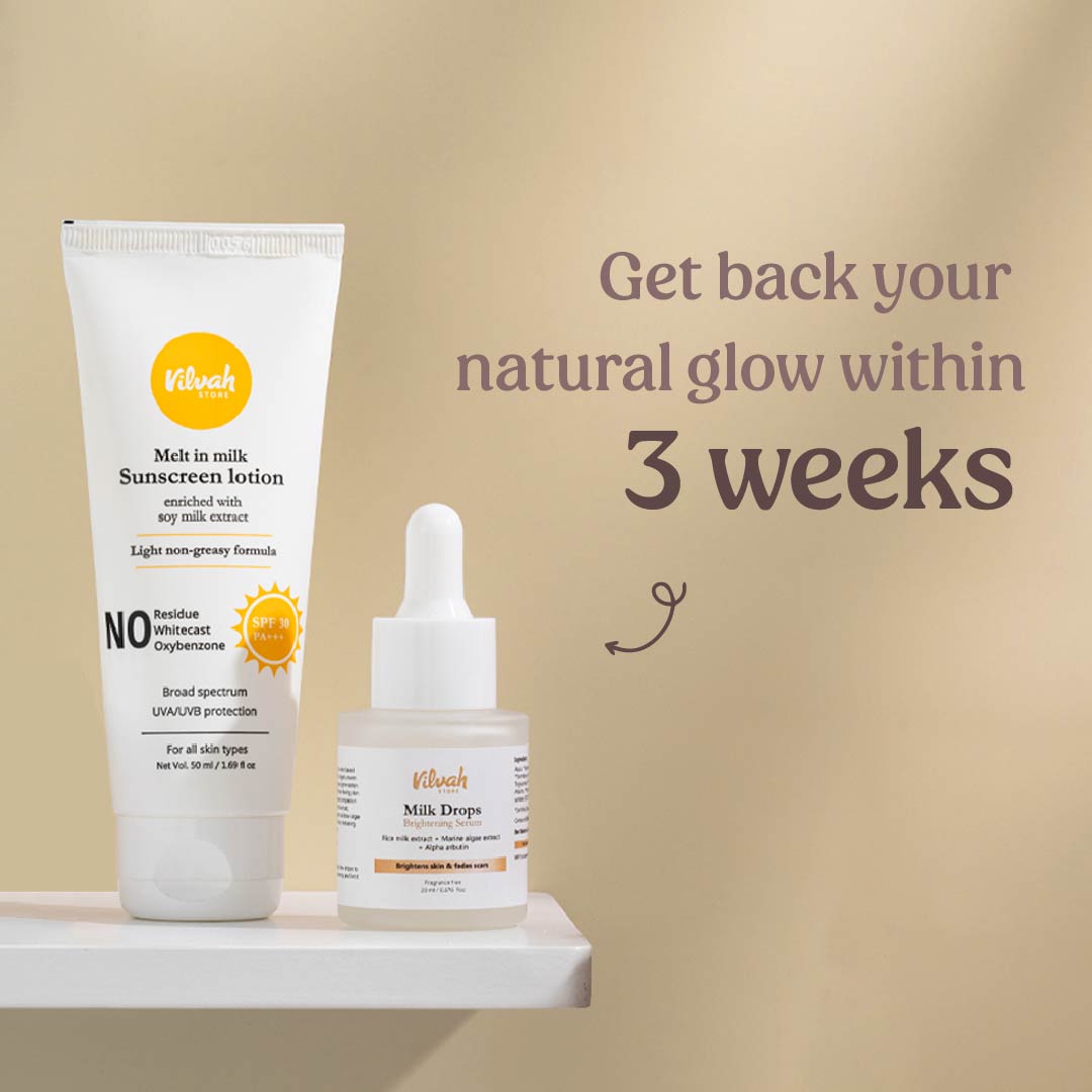 Vilvah's skin brightening combo usage
