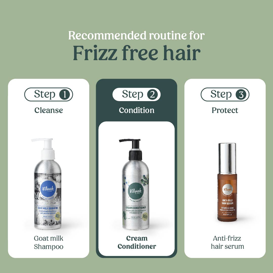 frizz free hair care routine - Vilvah