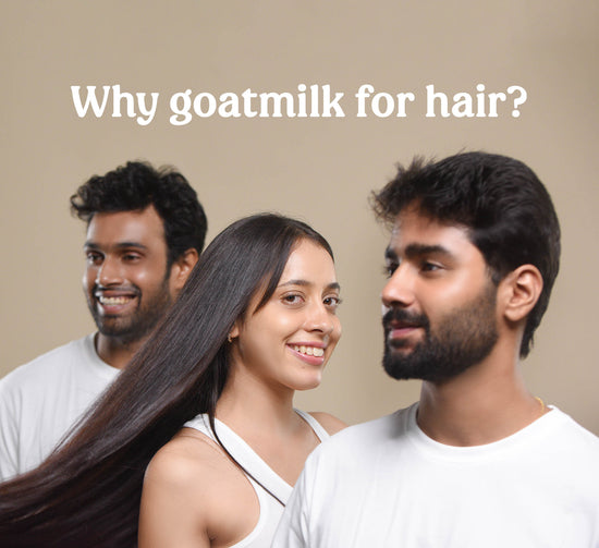 Vilvah's goat milk hair combo benefits