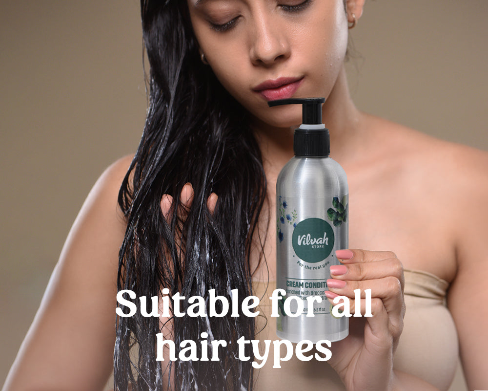 Vilvah's cream hair conditioner suits for all hair types
