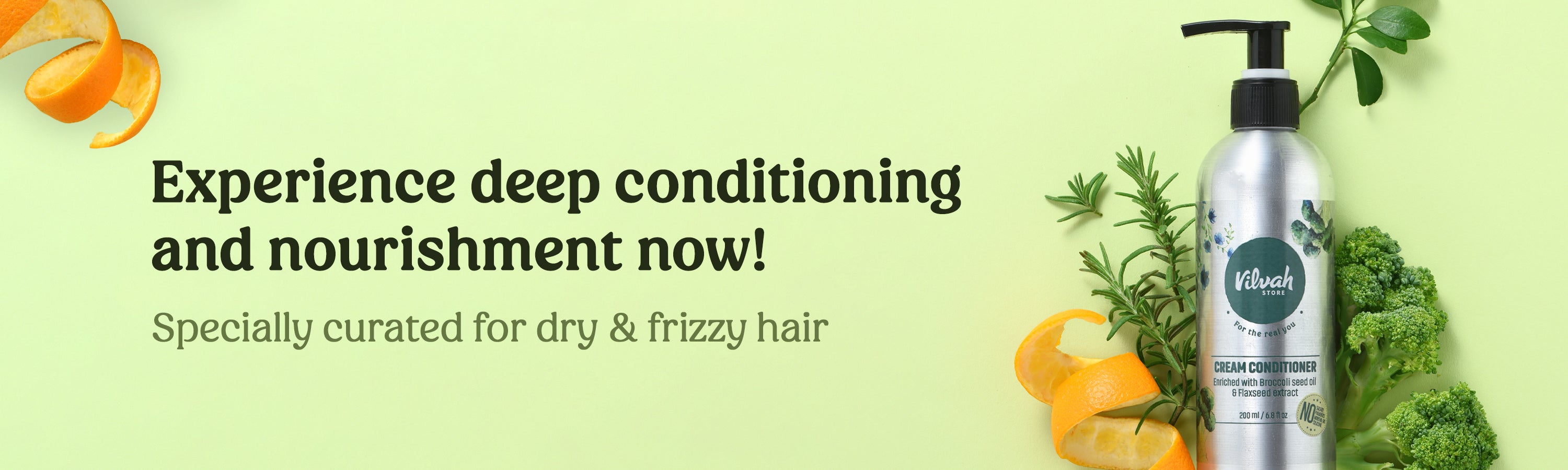 Vilvah's cream hair conditioner for deep conditioning and frizz control with natural ingredients