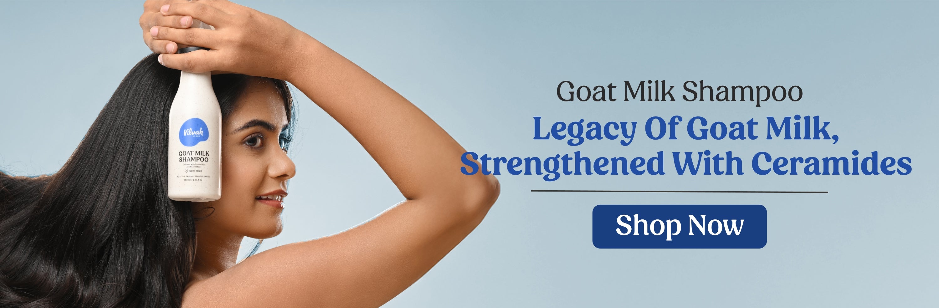 vilvah goat milk shampoo with ceramides