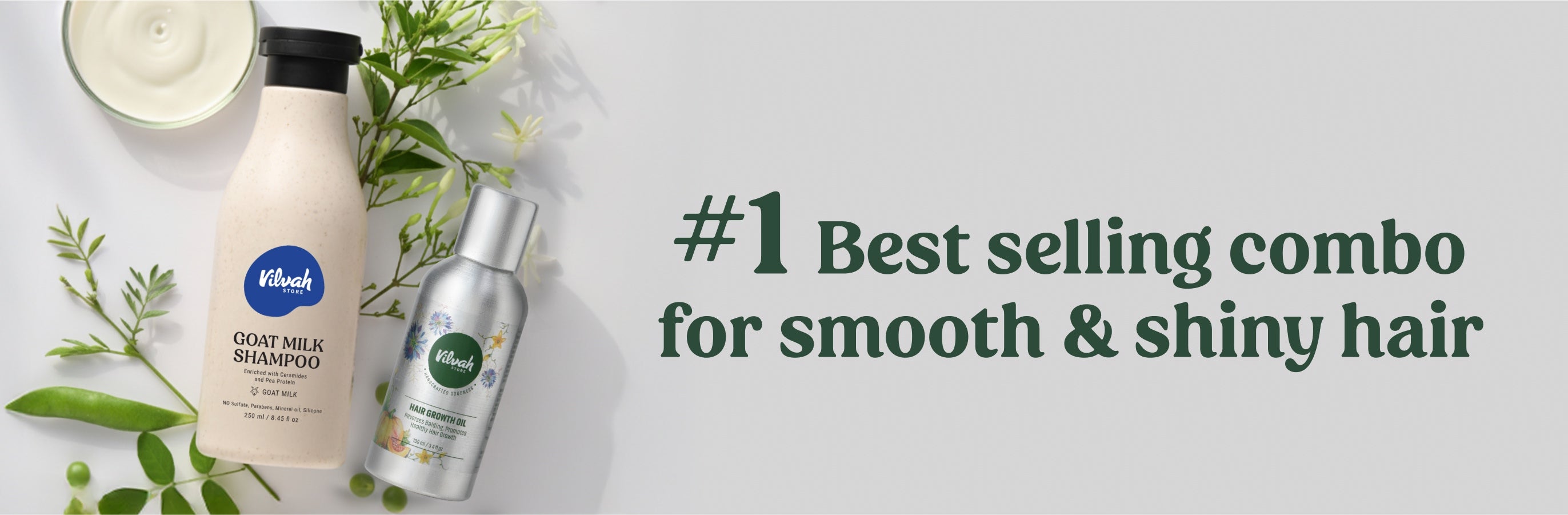 Best hair combo for smooth and shiny hair - Vilvah Hair Strengthening Combo