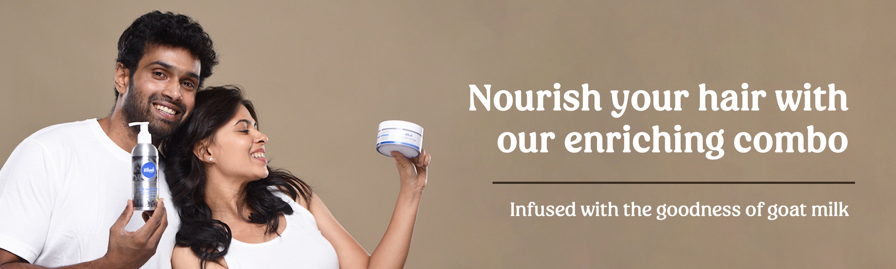 Vilvah's goat milk hair combo to nourish your hair