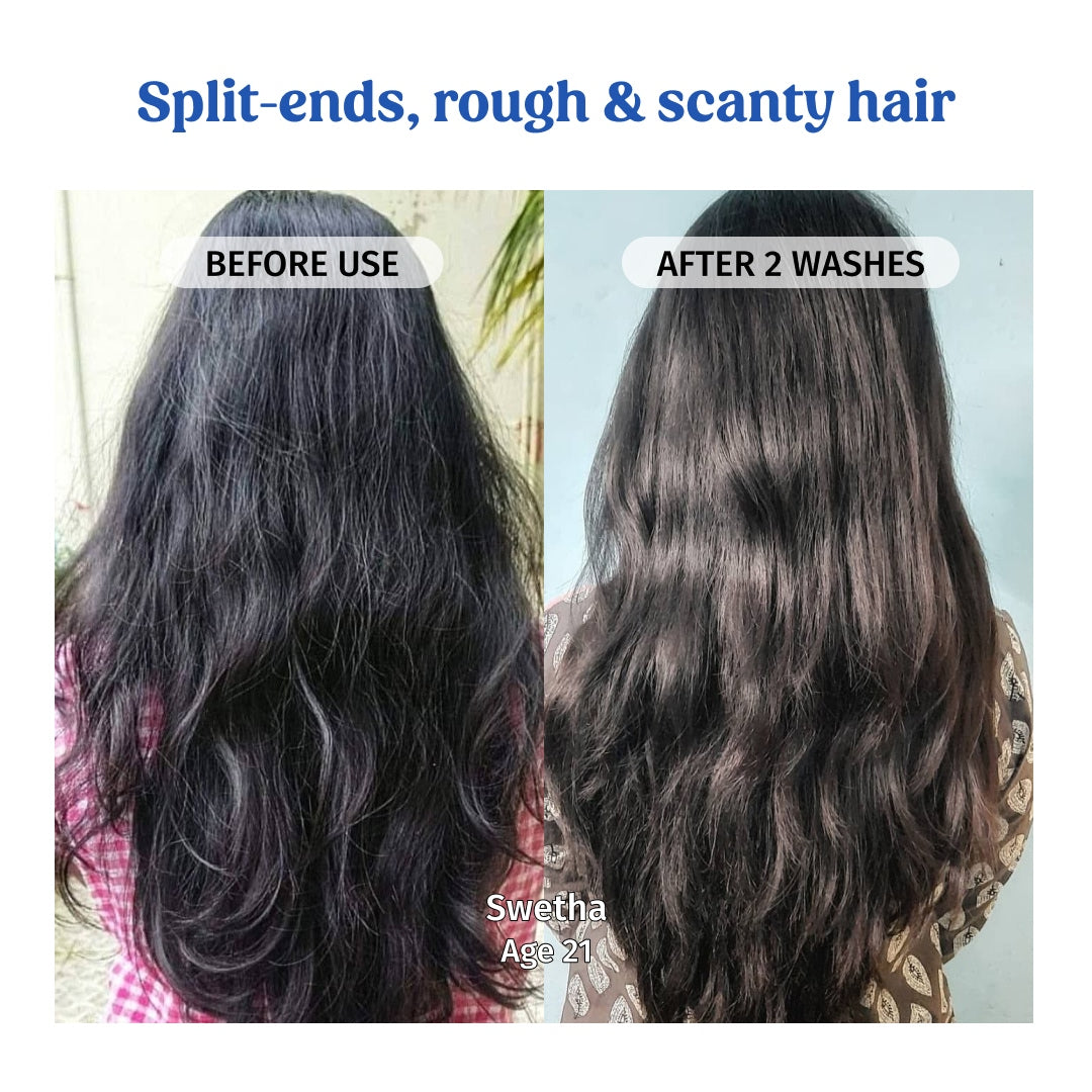 vilvah goat milk shampoo for split ends, rough and scanty hair