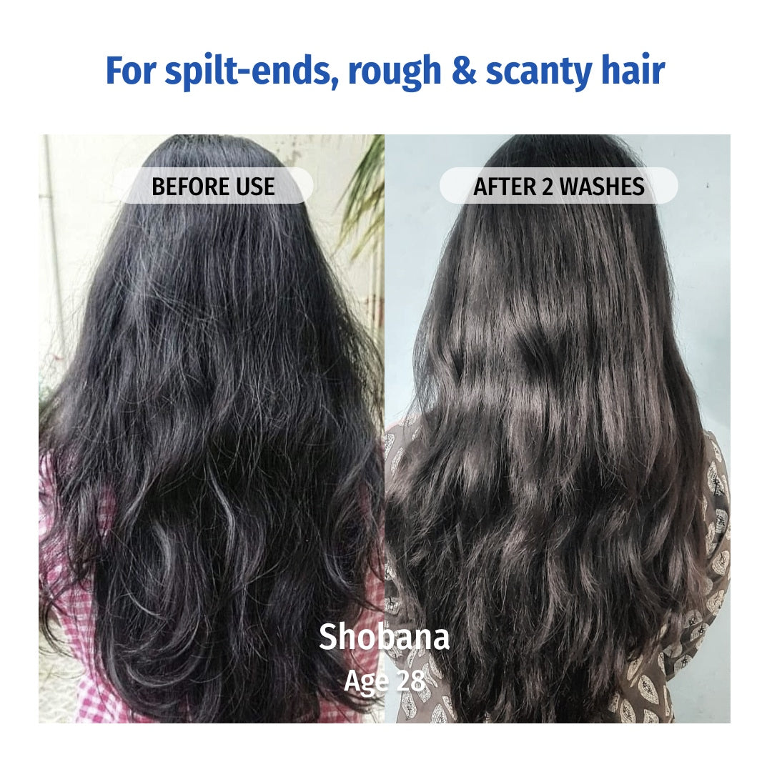 vilvah goat milk shampoo for split ends, rough & scanty hair