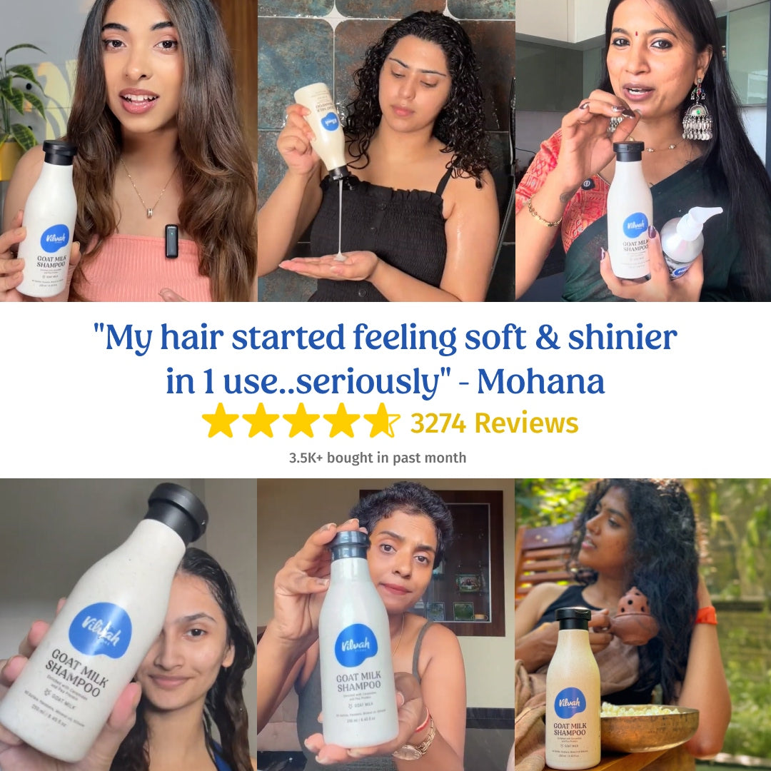 star ratings and reviews of vilvah goat milk shampoo