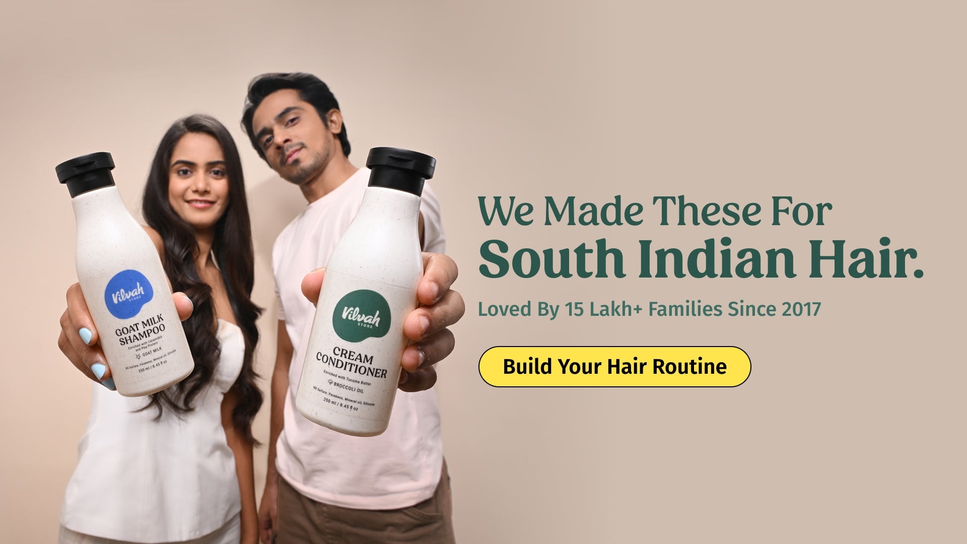 vilvah goat milk shampoo and cream conditioner