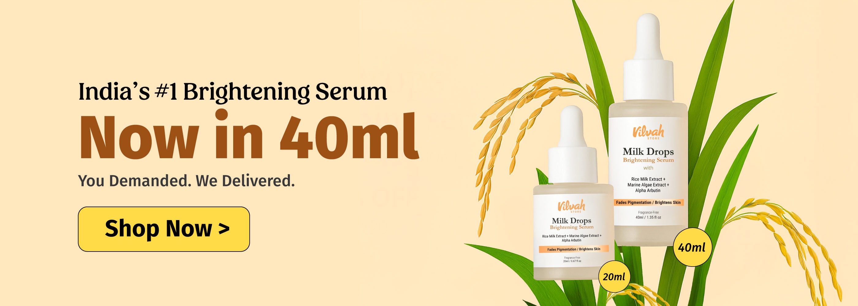 Vilvah milk drops brightening serum 20ml and 40ml