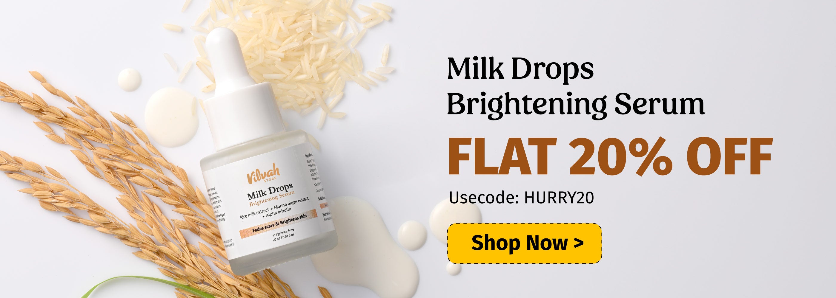 vilvah brightening serum at flat 20% off