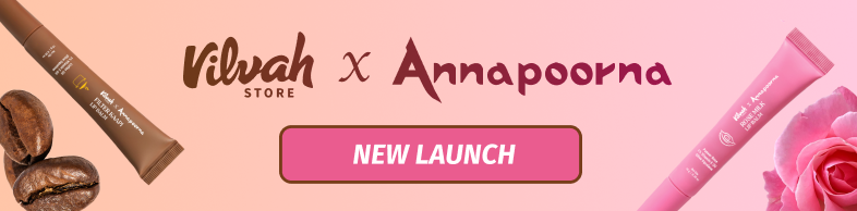 coffee lip balm with coffee beans and rose milk lip balm with rose petals - vilvah x annapoorna