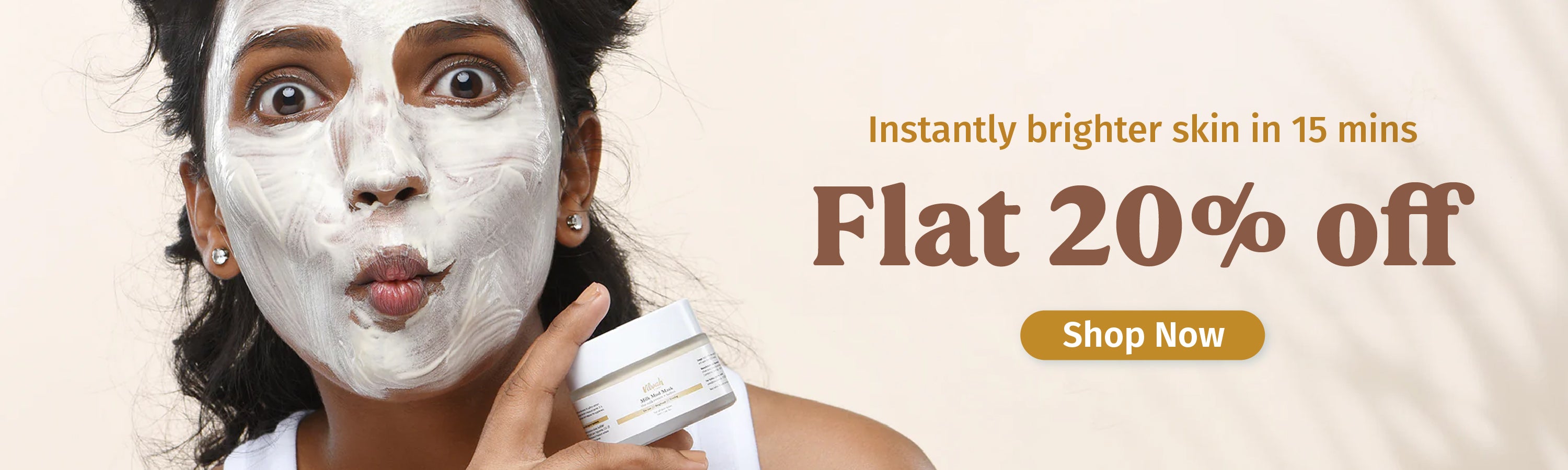 instant bright skin with milk mud mask - Vilvah