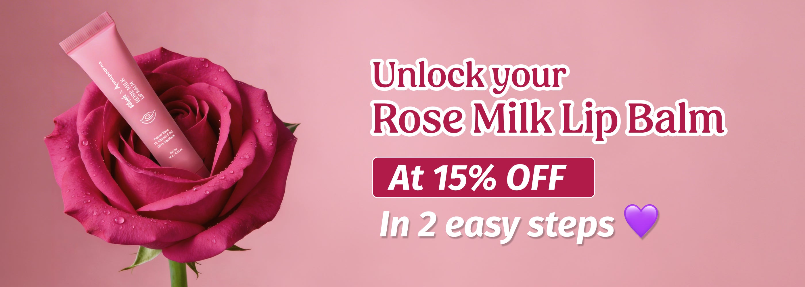 vilvah rose milk lip balm at 15% off