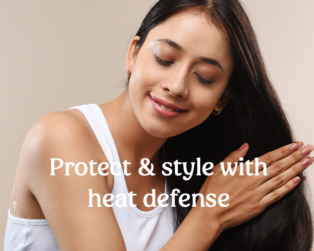 anti frizz hair serum to protect and style with heat defense