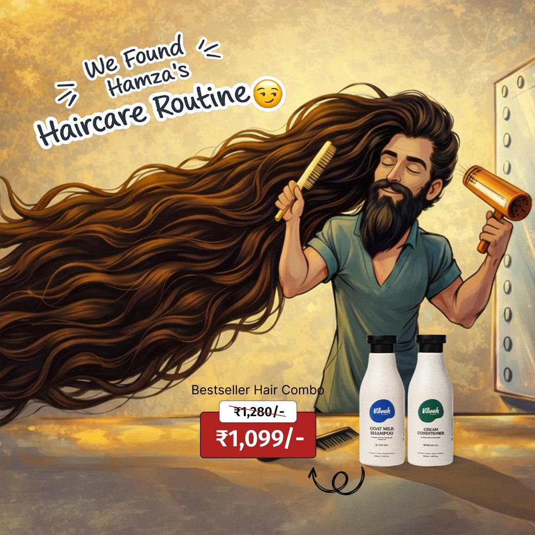 hamza's haircare routine - vilvah bestseller hair combo
