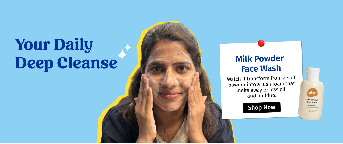 vilvah milk powder face wash - powder to foam