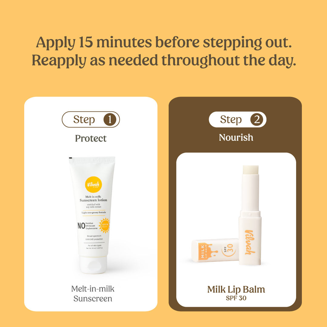 when to use milk lip balm SPF 30 PA+++ Vilvah