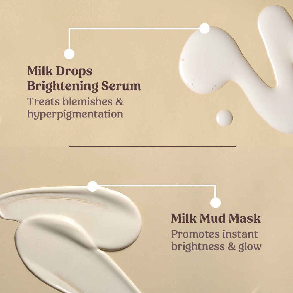 benefits of milk drops brightening serum and milk mud mask - Vilvah